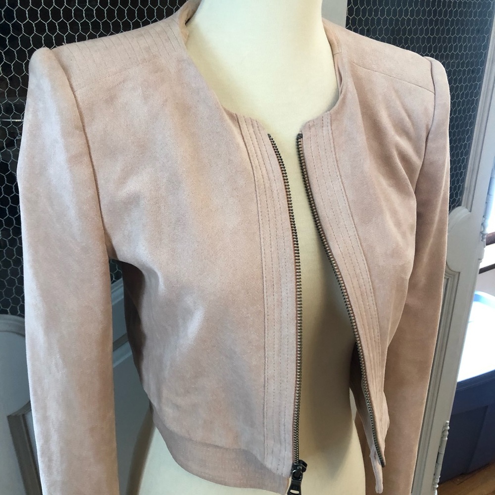 BCBG MaxAzria vegan suede crop jacket